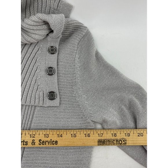 Style & Co. Women's Gray Knit Long Sleeve Collared Tunic Sweater Size Medium - Picture 8 of 10